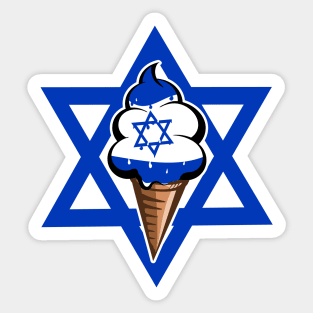 Israeli flag funny ice cream Sticker